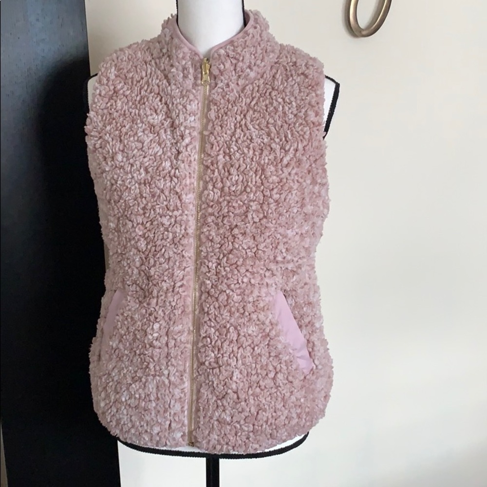 Reversible Blush Sherpa Vest